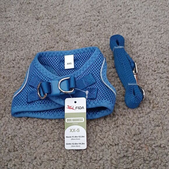 Fida Comfy Dog or Cat  Harness with Leash Blue Sz XXS  NWT - Picture 2 of 6